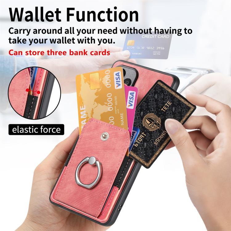 For Honor 600 Pro Global Retro Skin-feel Ring Card Wallet Phone Case