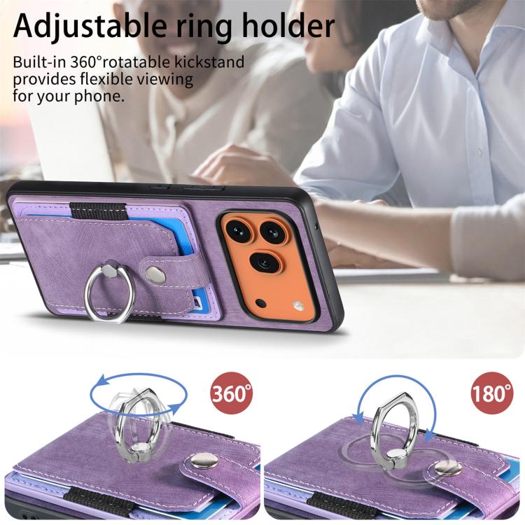 For Honor 600 Pro Global Retro Skin-feel Ring Card Wallet Phone Case