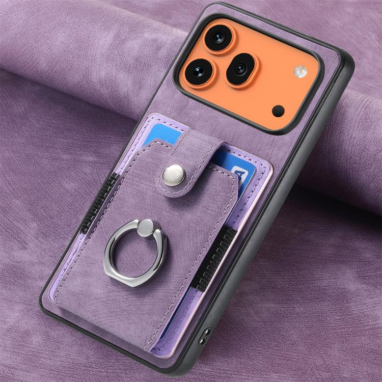 For Honor 600 Pro Global Retro Skin-feel Ring Card Wallet Phone Case