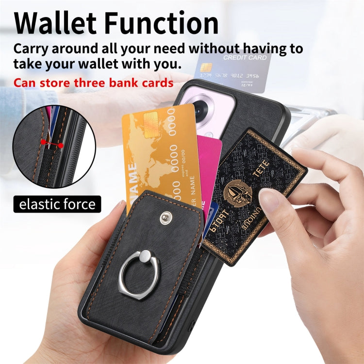 For OPPO Reno11 F 5G Retro Skin-feel Ring Card Wallet Phone Case