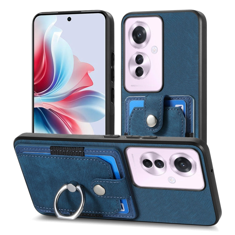 For OPPO Reno11 F 5G Retro Skin-feel Ring Card Wallet Phone Case