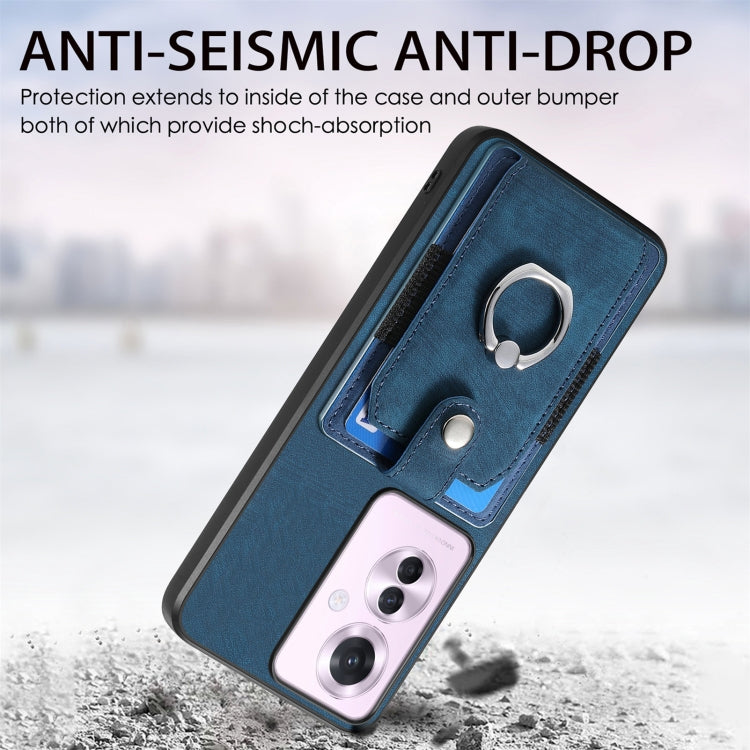 For OPPO Reno11 F 5G Retro Skin-feel Ring Card Wallet Phone Case