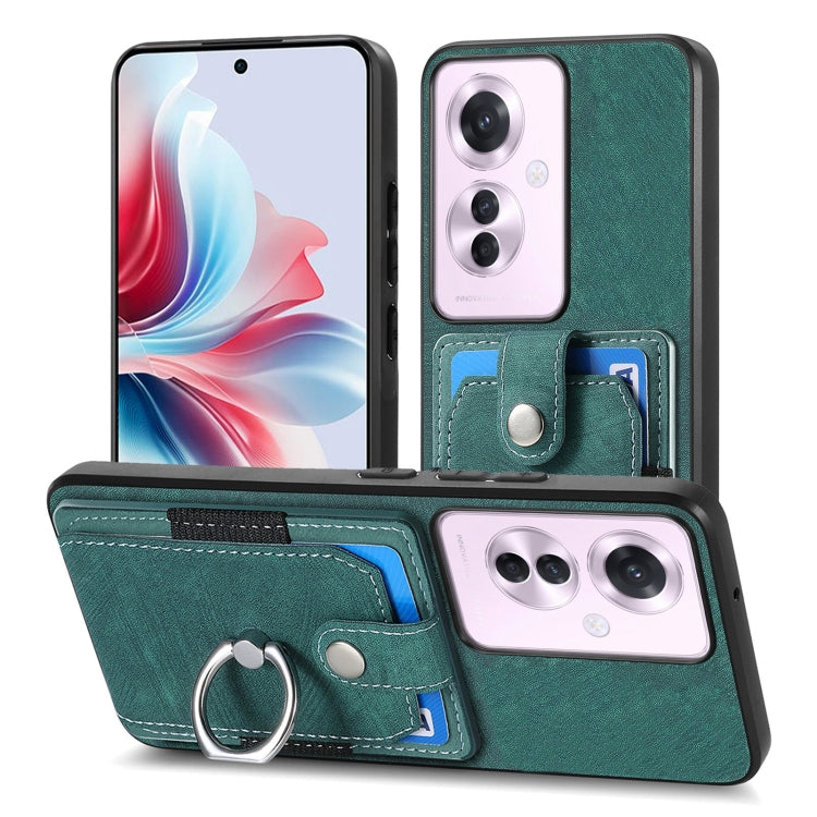 For OPPO Reno11 F 5G Retro Skin-feel Ring Card Wallet Phone Case