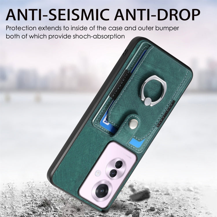 For OPPO Reno11 F 5G Retro Skin-feel Ring Card Wallet Phone Case