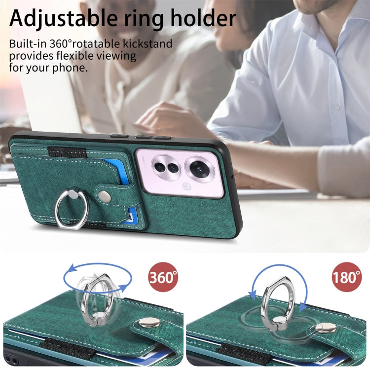 For OPPO Reno11 F 5G Retro Skin-feel Ring Card Wallet Phone Case