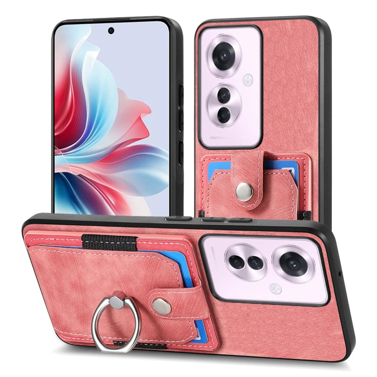 For OPPO Reno11 F 5G Retro Skin-feel Ring Card Wallet Phone Case