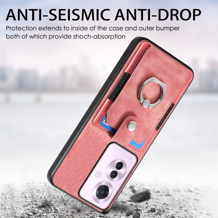 For OPPO Reno11 F 5G Retro Skin-feel Ring Card Wallet Phone Case