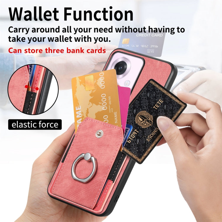 For OPPO Reno11 F 5G Retro Skin-feel Ring Card Wallet Phone Case
