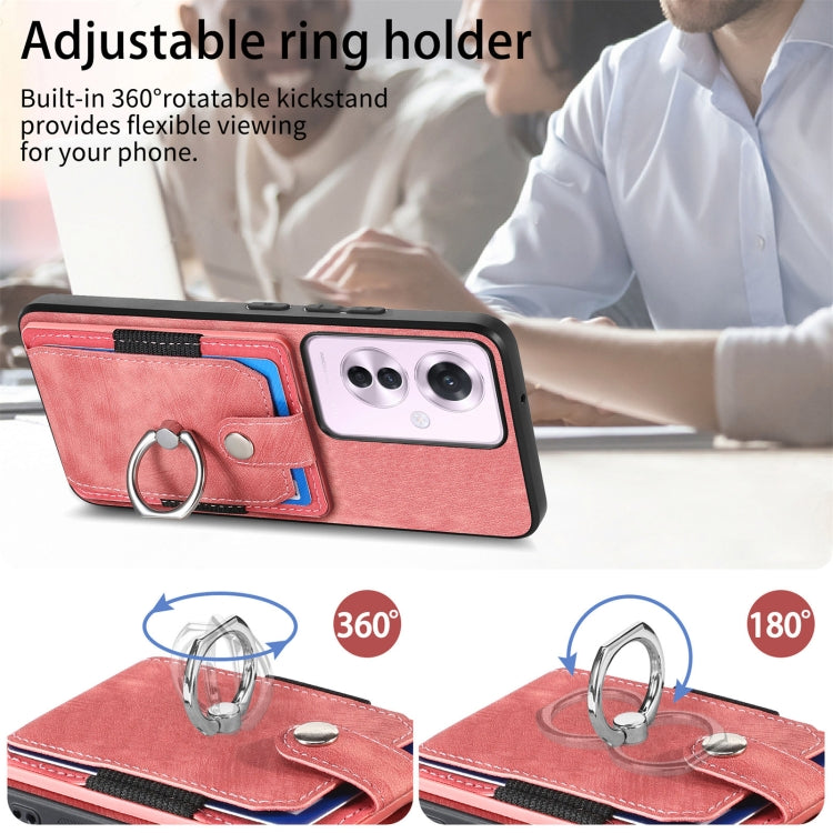 For OPPO Reno11 F 5G Retro Skin-feel Ring Card Wallet Phone Case