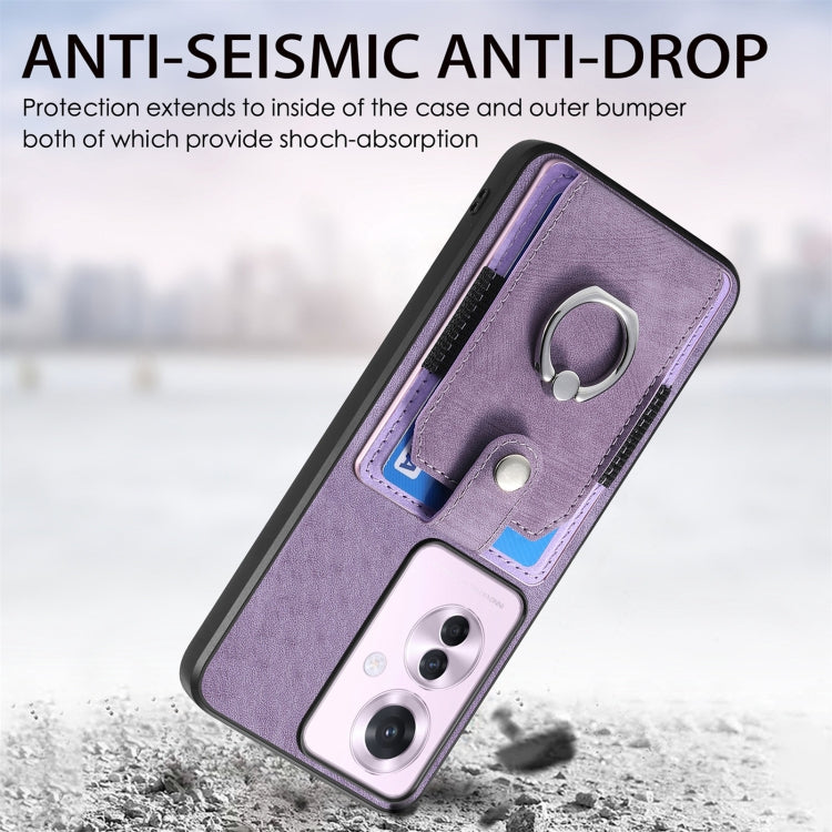 For OPPO Reno11 F 5G Retro Skin-feel Ring Card Wallet Phone Case