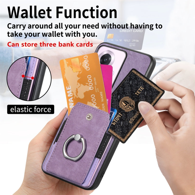 For OPPO Reno11 F 5G Retro Skin-feel Ring Card Wallet Phone Case