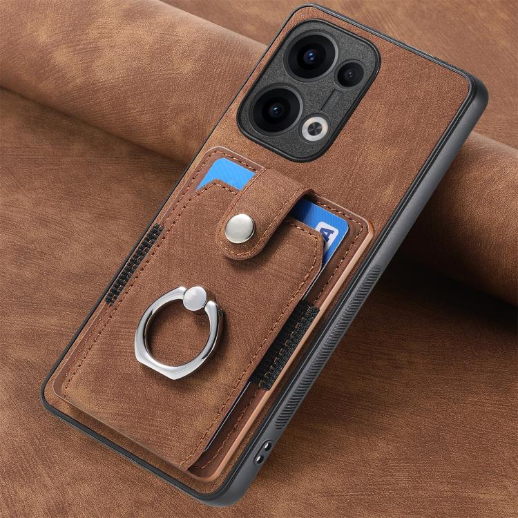 For OPPO Reno13 Retro Skin-feel Ring Card Wallet Phone Case