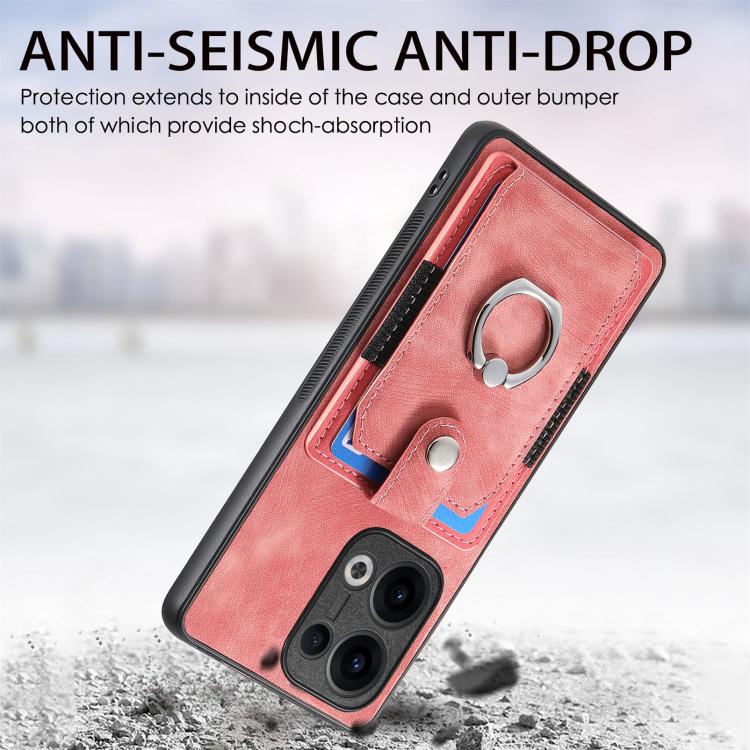 For OPPO Reno13 Retro Skin-feel Ring Card Wallet Phone Case