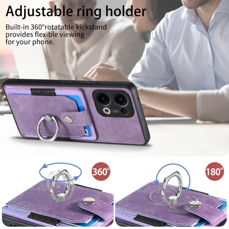 For OPPO Reno13 Retro Skin-feel Ring Card Wallet Phone Case