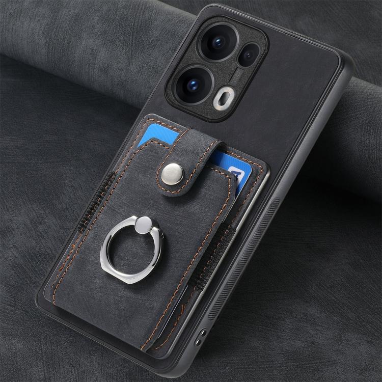 For OPPO Reno13 Pro Retro Skin-feel Ring Card Wallet Phone Case