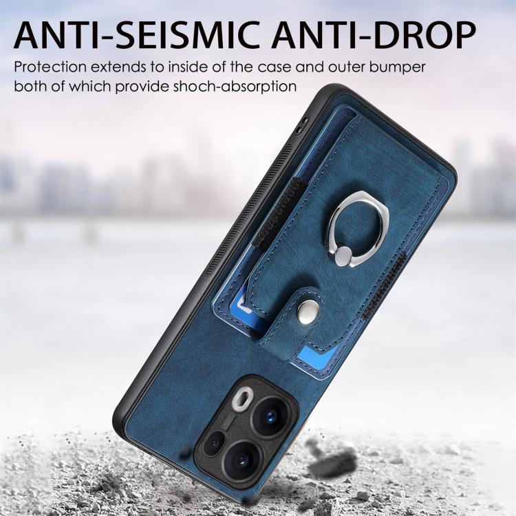 For OPPO Reno13 Pro Retro Skin-feel Ring Card Wallet Phone Case