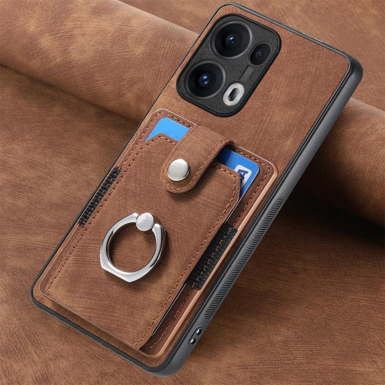 For OPPO Reno13 Pro Retro Skin-feel Ring Card Wallet Phone Case