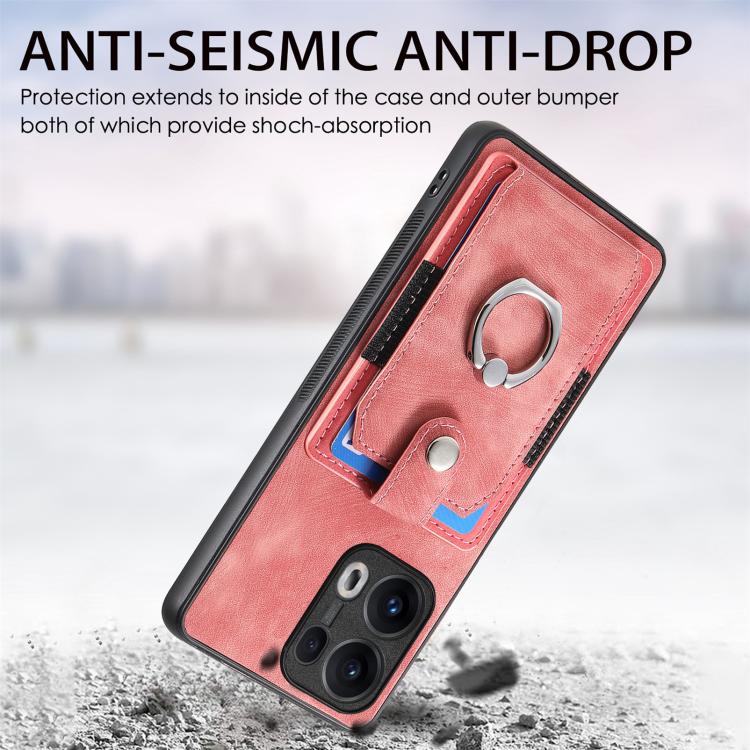 For OPPO Reno13 Pro Retro Skin-feel Ring Card Wallet Phone Case