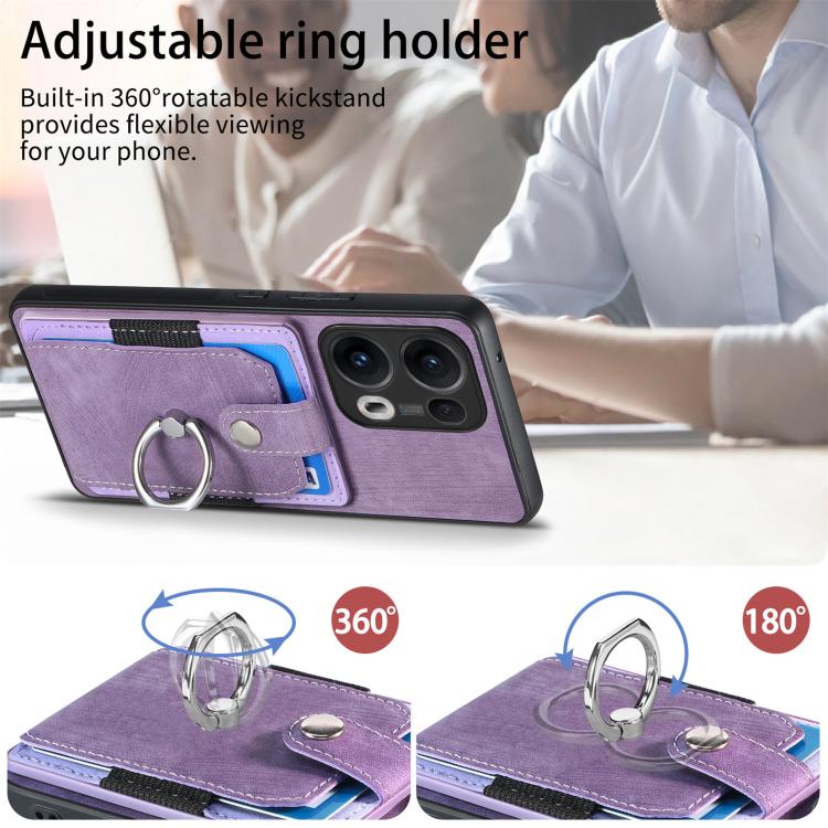 For OPPO Reno13 Pro Retro Skin-feel Ring Card Wallet Phone Case