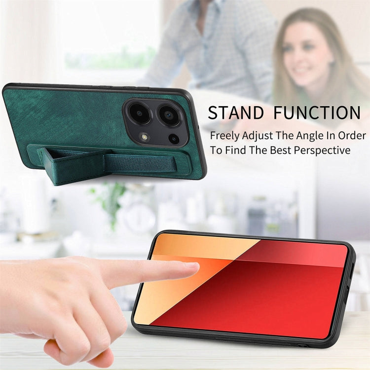 For Xiaomi Redmi Note 13 Pro 4G Retro Wristband Holder Leather Back Phone Case