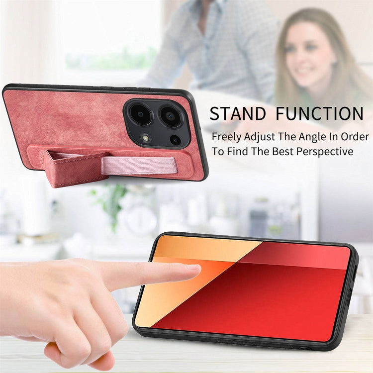 For Xiaomi Redmi Note 13 Pro 4G Retro Wristband Holder Leather Back Phone Case