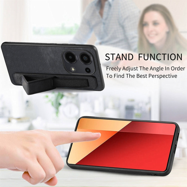 For Xiaomi Redmi Note 13 Pro 4G Retro Wristband Holder Leather Back Phone Case