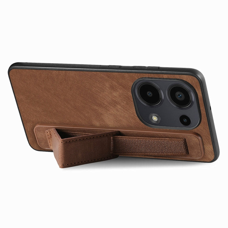For Xiaomi Redmi Note 13 Pro 4G Retro Wristband Holder Leather Back Phone Case