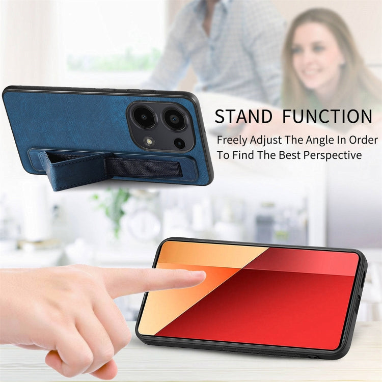 For Xiaomi Redmi Note 13 Pro 4G Retro Wristband Holder Leather Back Phone Case