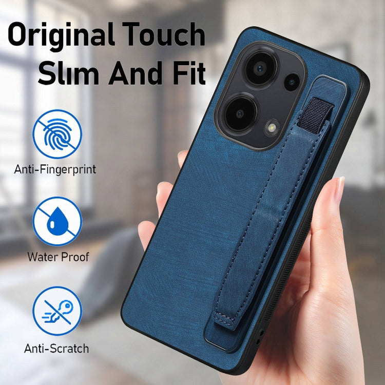 For Xiaomi Redmi Note 13 Pro 4G Retro Wristband Holder Leather Back Phone Case