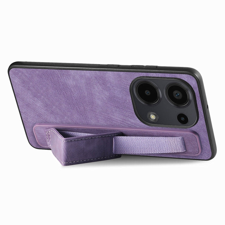 For Xiaomi Redmi Note 13 Pro 4G Retro Wristband Holder Leather Back Phone Case