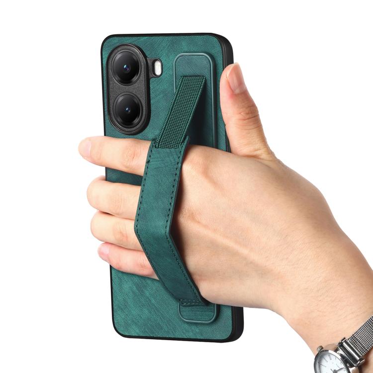 For Redmi Turbo 4 Retro Wristband Holder Leather Back Phone Case