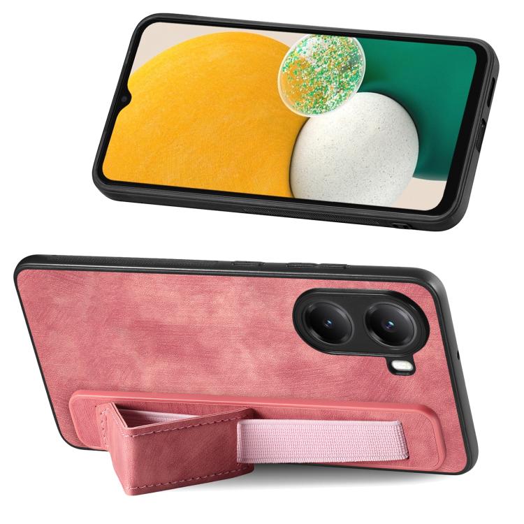 For Redmi Turbo 4 Retro Wristband Holder Leather Back Phone Case