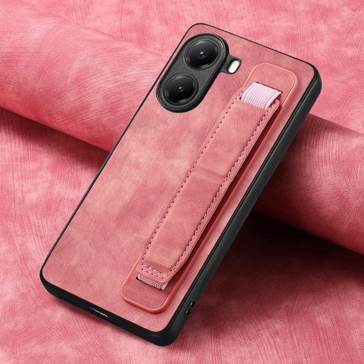 For Redmi Turbo 4 Retro Wristband Holder Leather Back Phone Case