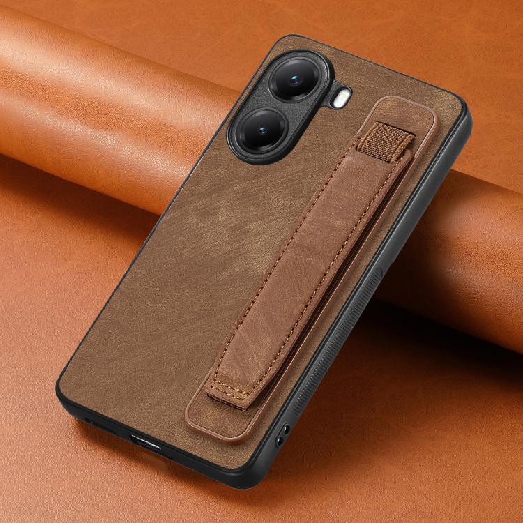 For Redmi Turbo 4 Retro Wristband Holder Leather Back Phone Case