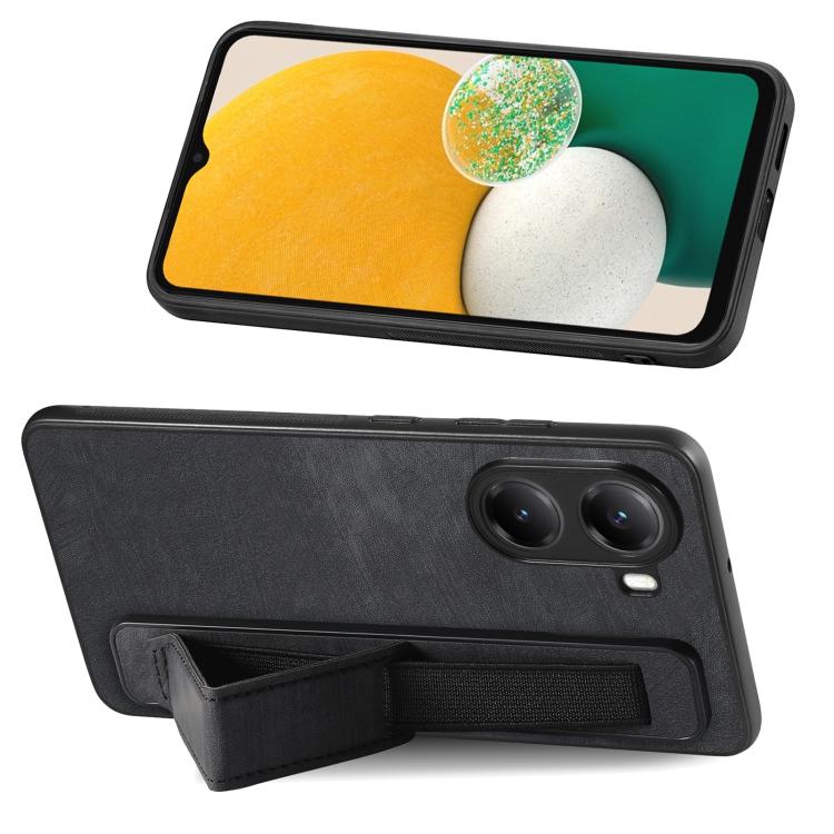 For Xiaomi Poco X7 Pro Retro Wristband Holder Leather Back Phone Case