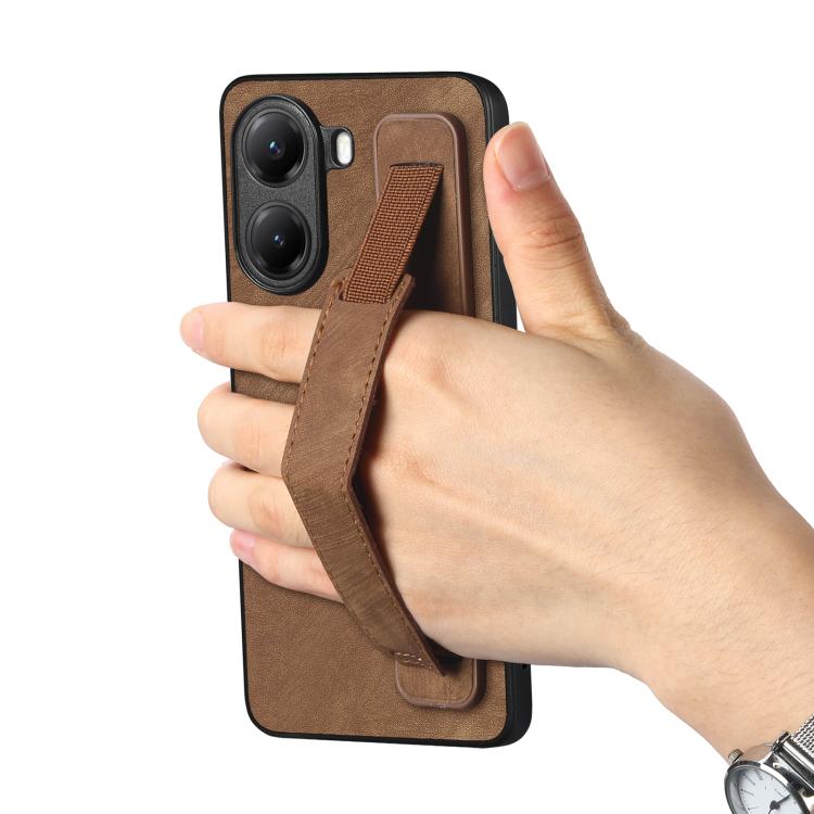 For Xiaomi Poco X7 Pro Retro Wristband Holder Leather Back Phone Case