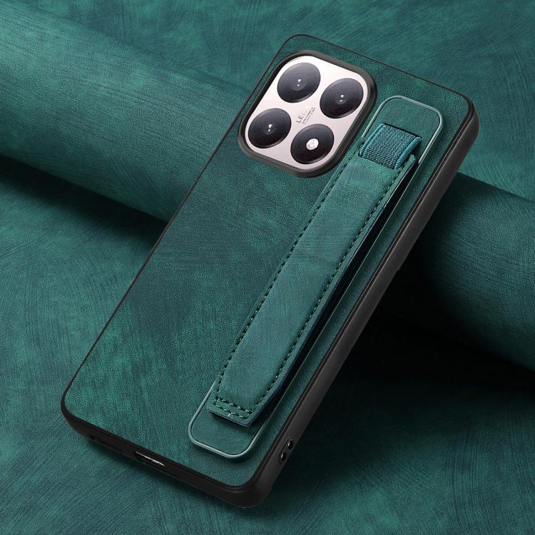 For Xiaomi 15T Retro Wristband Holder Leather Back Phone Case