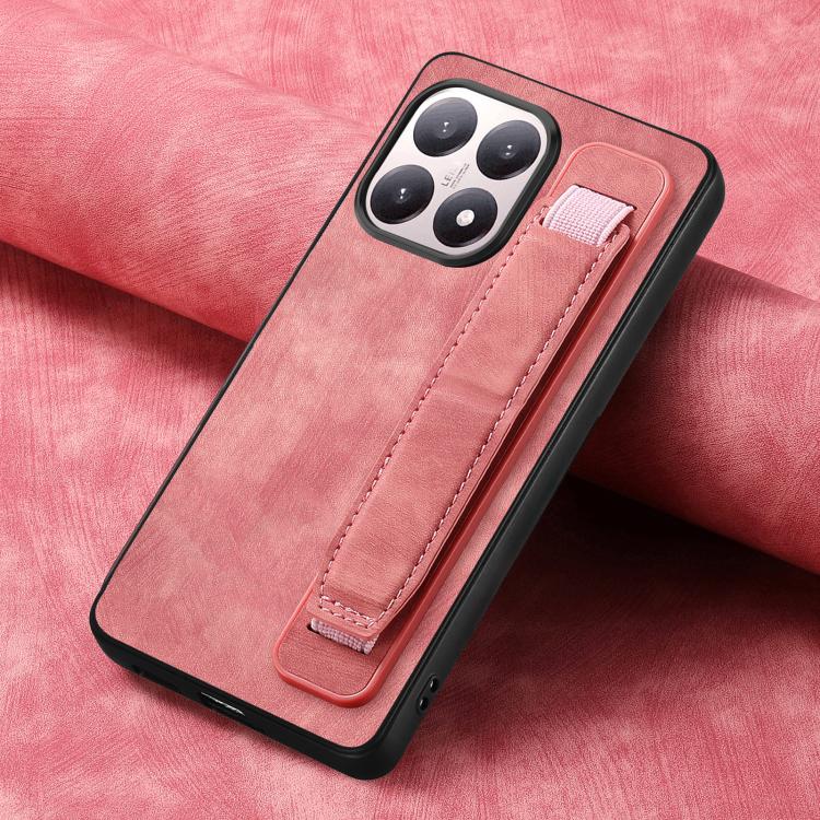 For Xiaomi 15T Retro Wristband Holder Leather Back Phone Case
