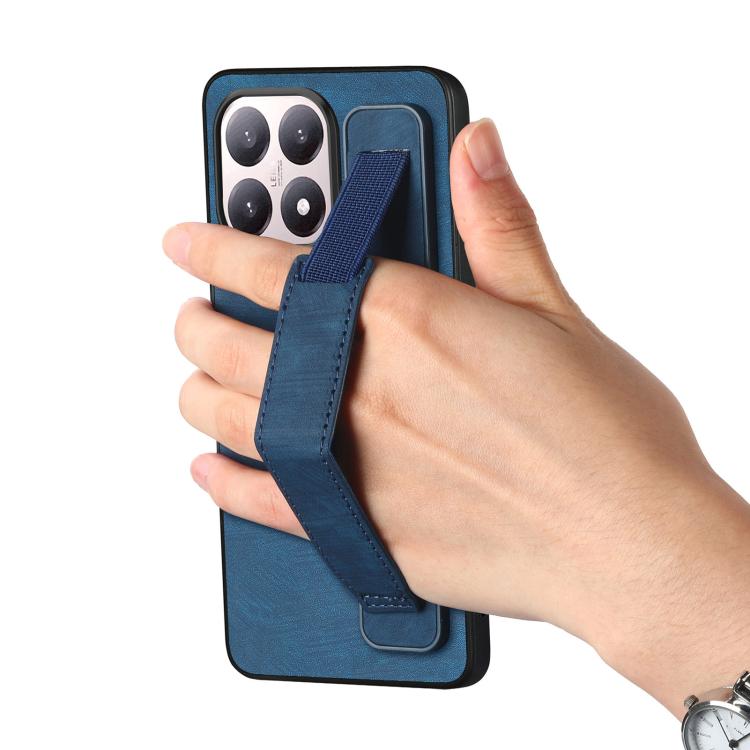 For Xiaomi 15T Retro Wristband Holder Leather Back Phone Case