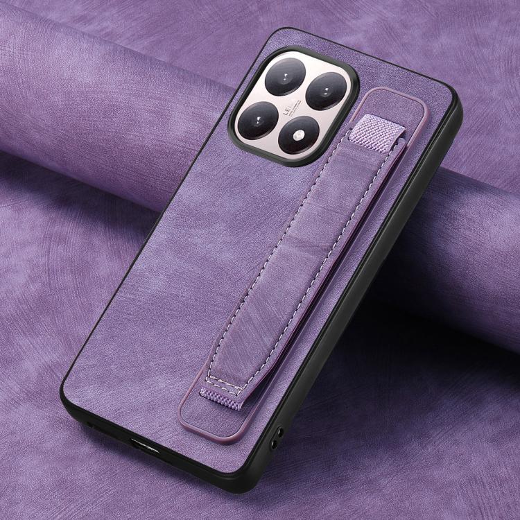 For Xiaomi 15T Retro Wristband Holder Leather Back Phone Case