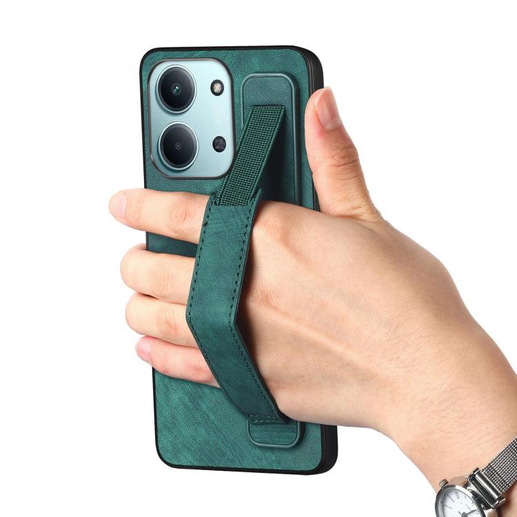 For Redmi 15C 5G / 4G Glodal 171mm Retro Wristband Holder Leather Back Phone Case