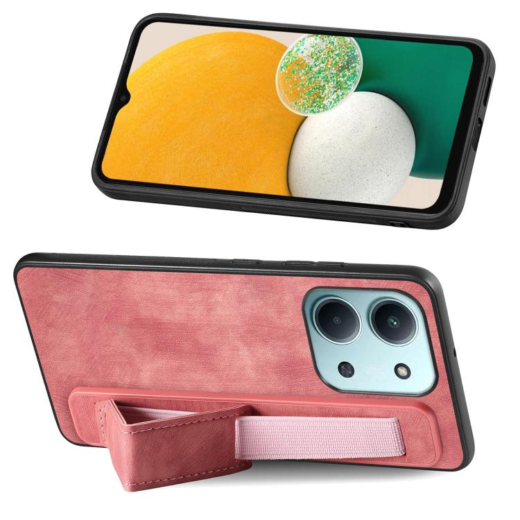For Redmi 15C 5G / 4G Glodal 171mm Retro Wristband Holder Leather Back Phone Case