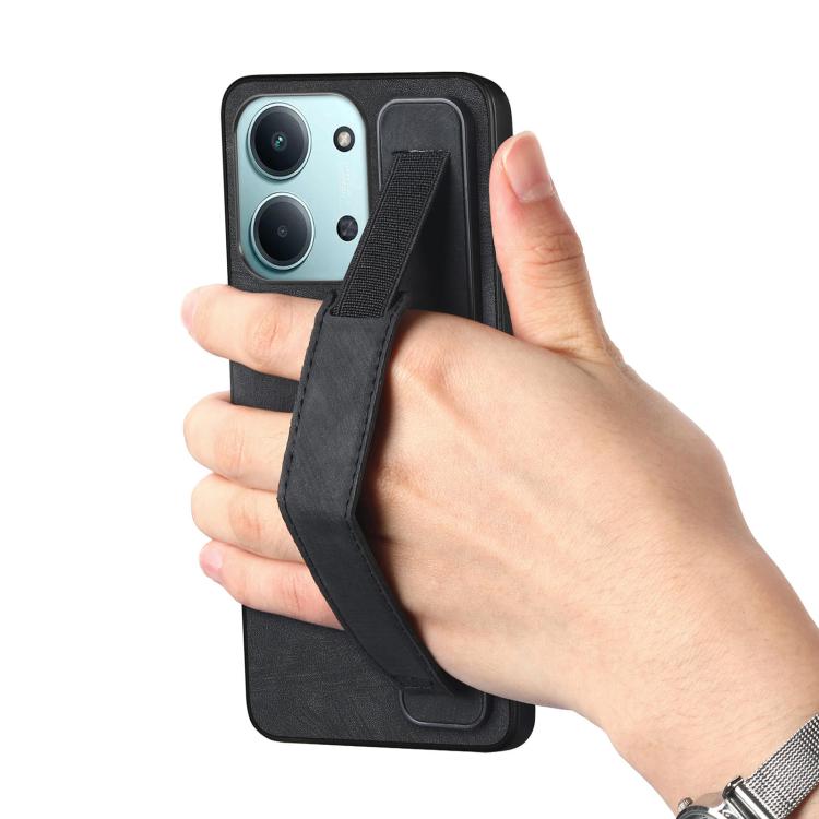 For Redmi 15C 5G / 4G Glodal 171mm Retro Wristband Holder Leather Back Phone Case