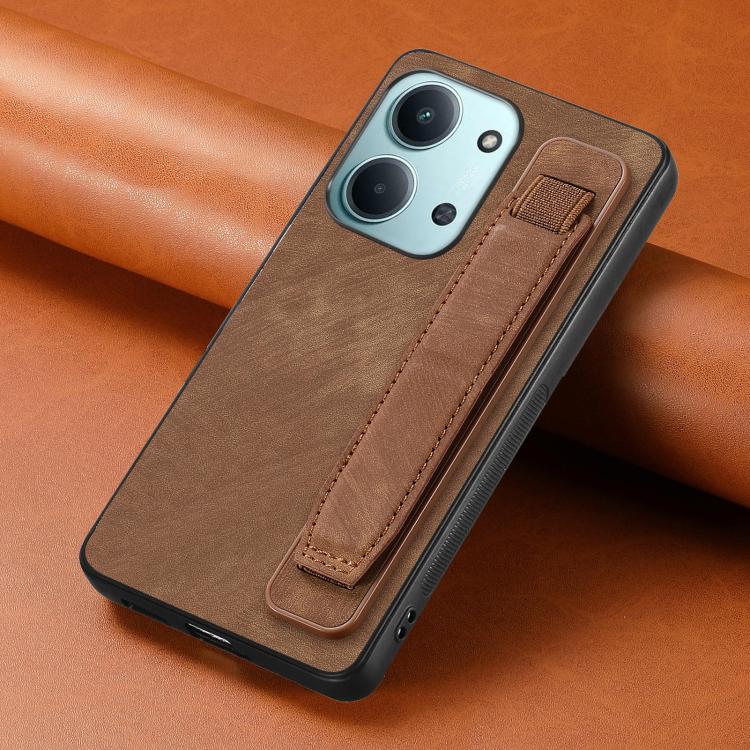For Redmi 15C 5G / 4G Glodal 171mm Retro Wristband Holder Leather Back Phone Case