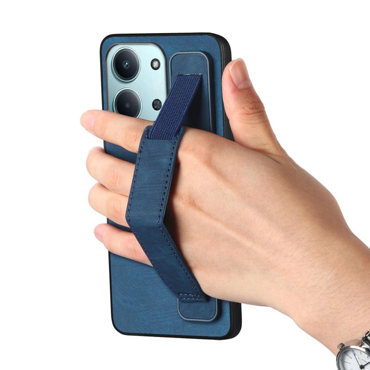 For Redmi 15C 5G / 4G Glodal 171mm Retro Wristband Holder Leather Back Phone Case