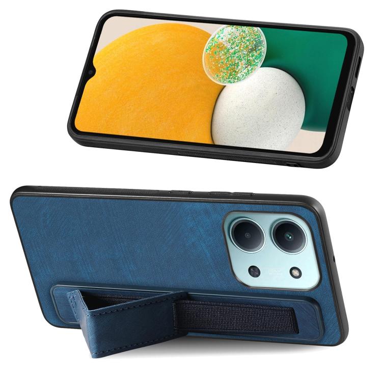For Redmi 15C 5G / 4G Glodal 171mm Retro Wristband Holder Leather Back Phone Case