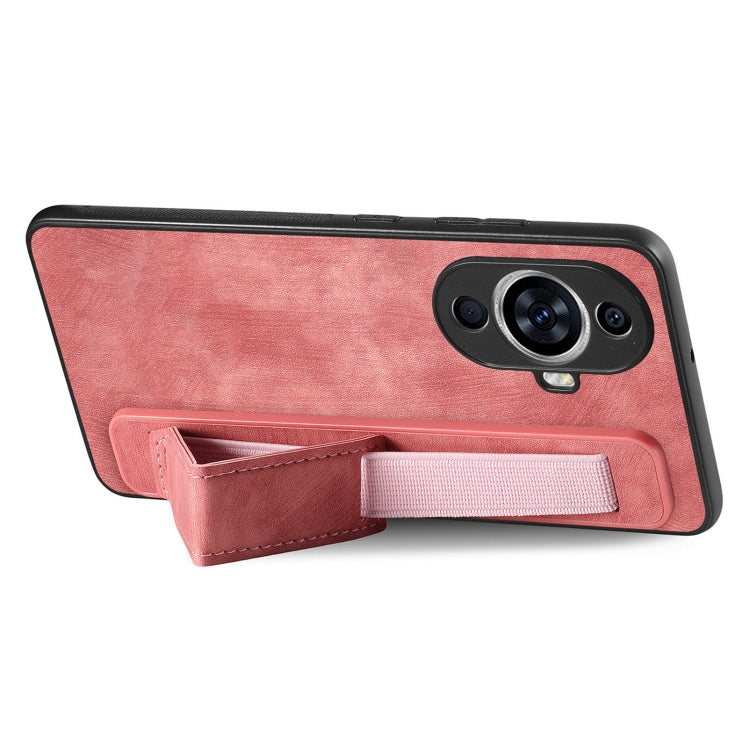 For Huawei nova 11 Retro Wristband Holder Leather Back Phone Case