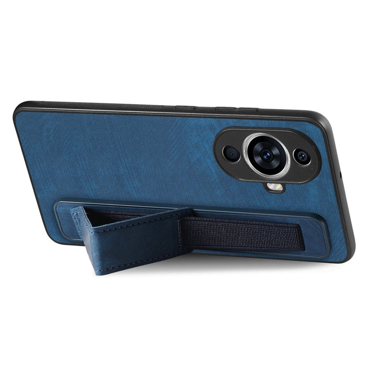 For Huawei nova 11 Retro Wristband Holder Leather Back Phone Case