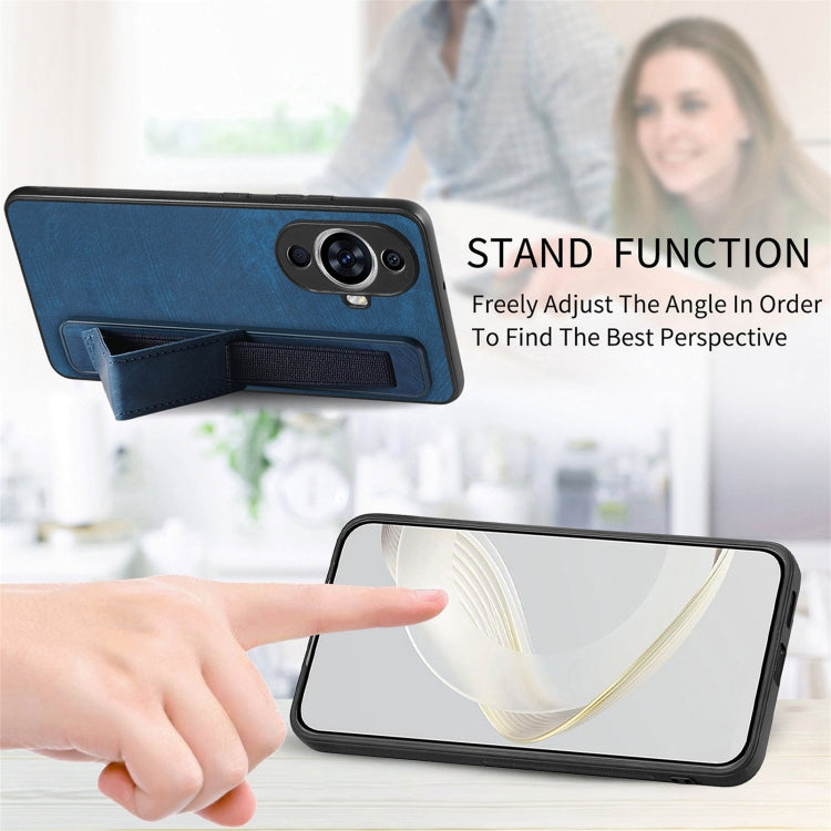 For Huawei nova 11 Retro Wristband Holder Leather Back Phone Case