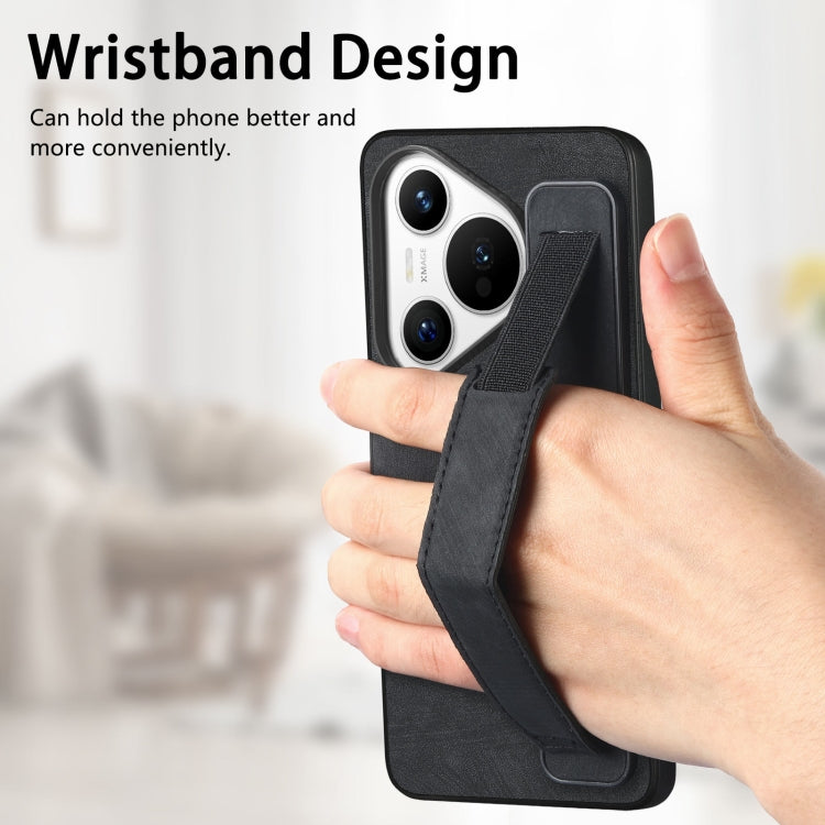 For Huawei Pura 70 Pro+ Retro Wristband Holder Leather Back Phone Case